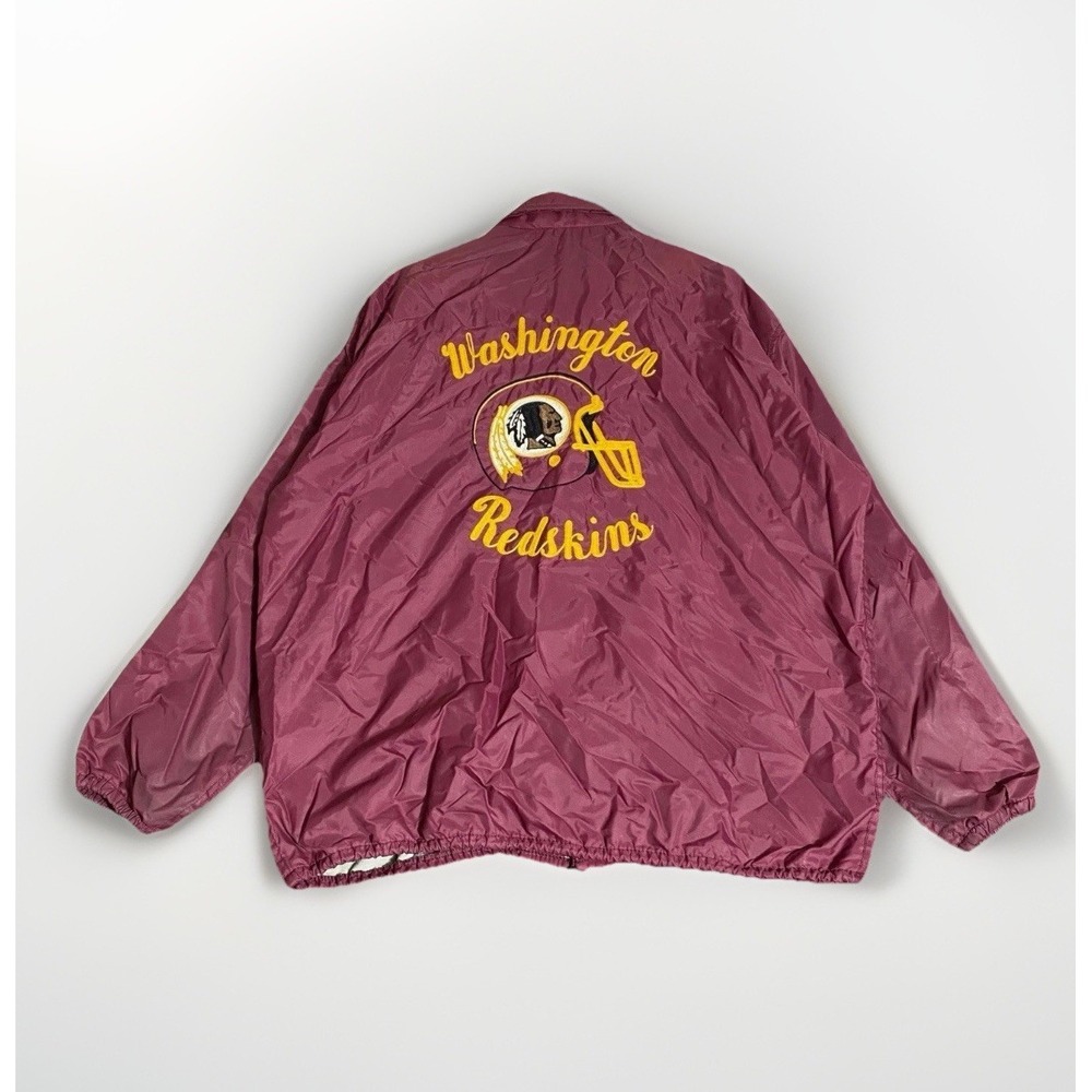 Washington Redskins Jacket XL Maroon Vtg 70s Windbreaker Coaches Chain Stitched